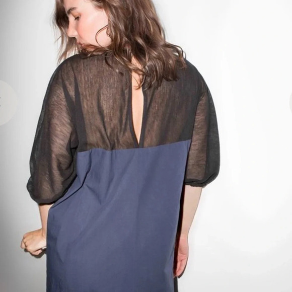 Kurt Lyle Blue Lightweight Maxi Round Neck Balloon Sleeve Dress Size XS - Picture 2 of 9